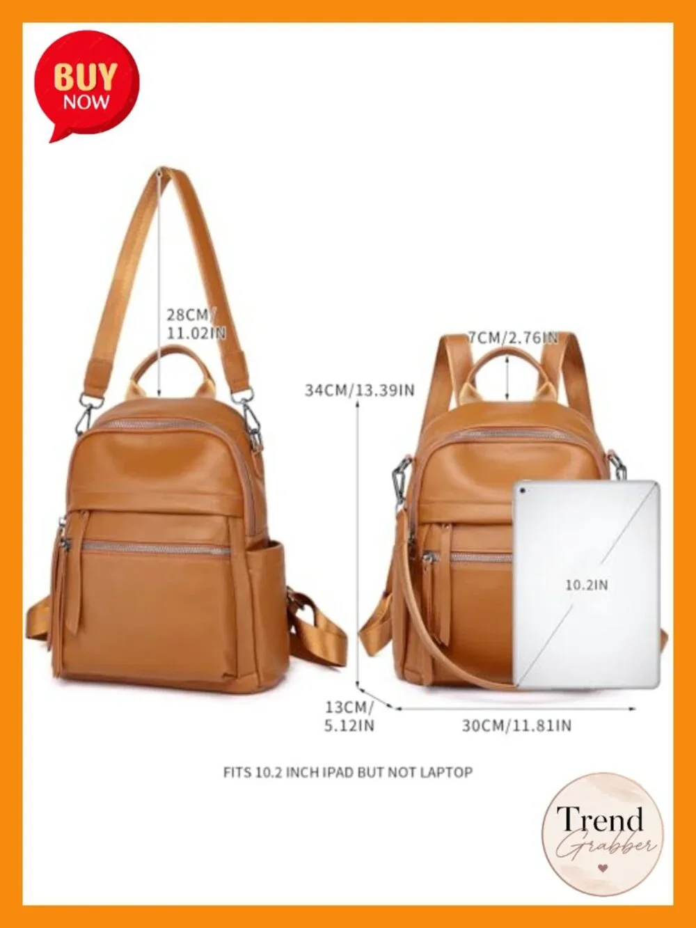 Genuine Leather Backpack Purse for Women Full Grain Cowhide 3-in-1 Convertible